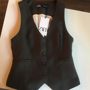Zara Olive Waistcoat